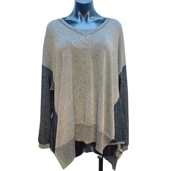 Alembika Metallic Knit Sweater Gray Black Size M - Picture 1 of 7